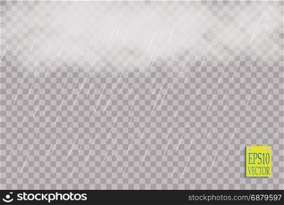 Storm and Lightning with rain and white cloud isolated on transparent background. Vector. Storm and Lightning with rain and white cloud isolated on transparent background. Vector Eps 10.