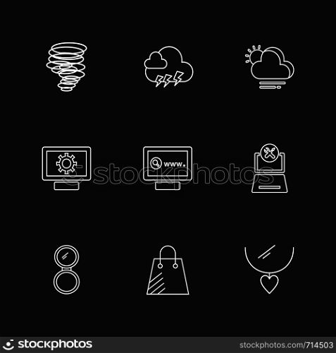 Storm , bag , necklace , internet , website ,Ecology , eco , icons , weather , enviroement , icon, vector, design, flat, collection, style, creative, icons , cloud , rain , storm , moon , rainbow , sun , sunlight ,