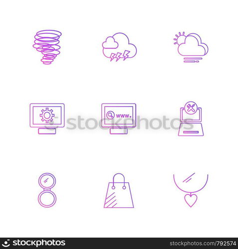 Storm , bag , necklace , internet , website ,Ecology , eco , icons , weather , enviroement , icon, vector, design, flat, collection, style, creative, icons , cloud , rain , storm , moon , rainbow , sun , sunlight ,