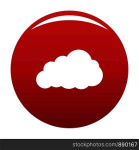 Storm cloud icon. Simple illustration of storm cloud vector icon for any design red. Storm cloud icon vector red