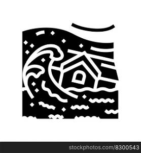 storm flood disaster glyph icon vector. storm flood disaster sign. isolated symbol illustration. storm flood disaster glyph icon vector illustration