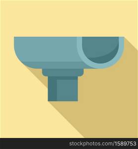 Storm gutter icon. Flat illustration of storm gutter vector icon for web design. Storm gutter icon, flat style