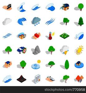 Storm icons set. Isometric style of 36 storm vector icons for web isolated on white background. Storm icons set, isometric style