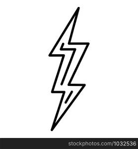 Storm lightning bolt icon. Outline storm lightning bolt vector icon for web design isolated on white background. Storm lightning bolt icon, outline style