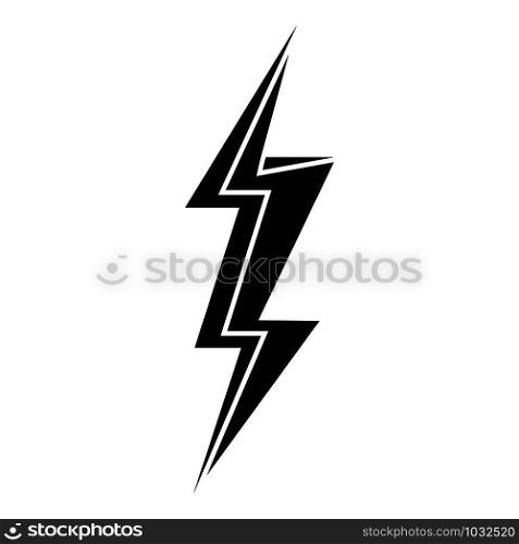 Storm lightning bolt icon. Simple illustration of storm lightning bolt vector icon for web design isolated on white background. Storm lightning bolt icon, simple style