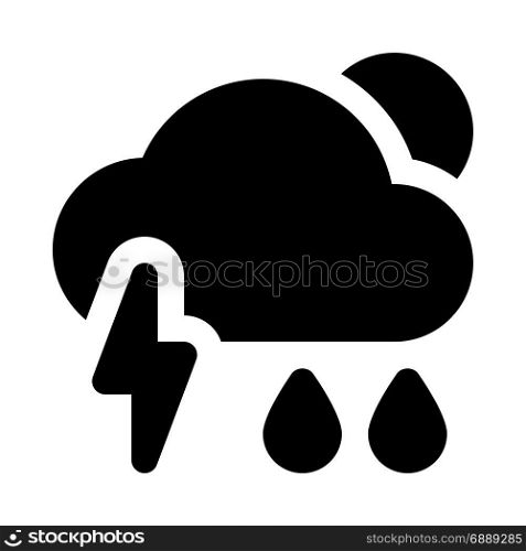 storm shower day, icon on isolated background