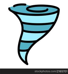 Storm tornado icon. Outline storm tornado vector icon color flat isolated. Storm tornado icon color outline vector