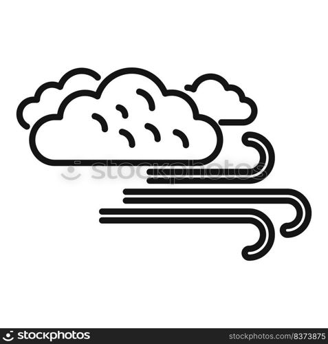 Storm wind cloud icon outline vector. Rain forecast. Cold sunshine. Storm wind cloud icon outline vector. Rain forecast