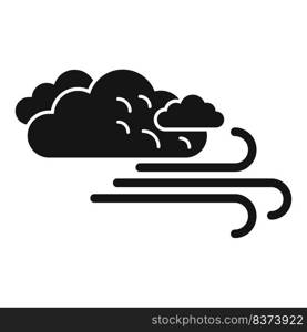 Storm wind cloud icon simple vector. Rain forecast. Cold sunshine. Storm wind cloud icon simple vector. Rain forecast