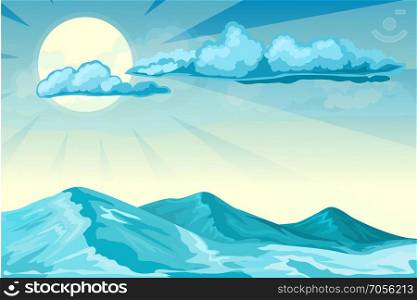 Stormy seascape background. Stormy sea background with waves and clouds