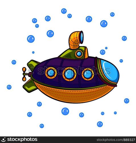 Story submarine icon. Cartoon of story submarine vector icon for web design isolated on white background. Story submarine icon, cartoon style