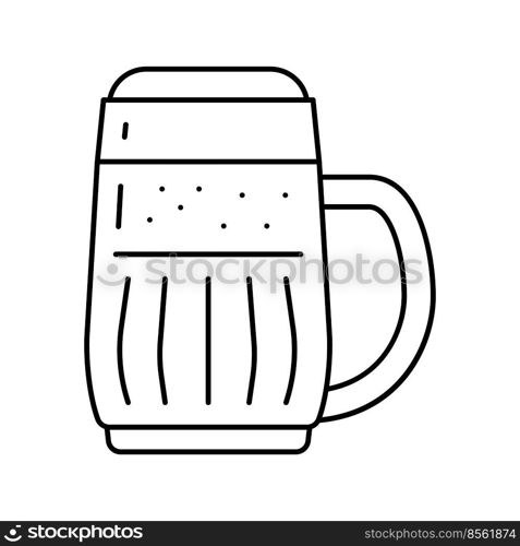 stout beer glass line icon vector. stout beer glass sign. isolated contour symbol black illustration. stout beer glass line icon vector illustration
