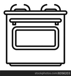 Stove flame icon outline vector. Gas cooker. Cooking pot. Stove flame icon outline vector. Gas cooker