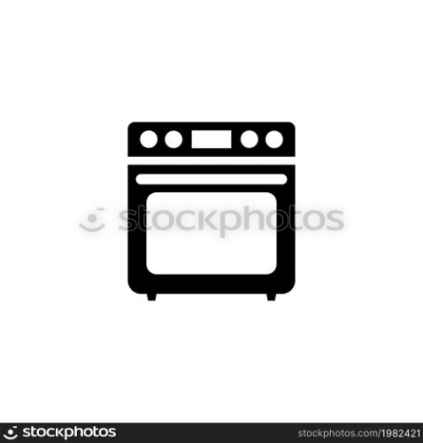 Stove. Flat Vector Icon illustration. Simple black symbol on white background. Stove sign design template for web and mobile UI element. Stove Flat Vector Icon