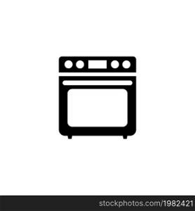 Stove. Flat Vector Icon illustration. Simple black symbol on white background. Stove sign design template for web and mobile UI element. Stove Flat Vector Icon