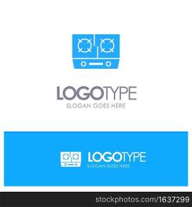 Stove, Gas, Kitchen, Cooking Blue Logo vector