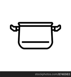 stove pot cooking line icon vector. stove pot cooking sign. isolated contour symbol black illustration. stove pot cooking line icon vector illustration