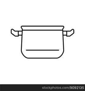 stove pot cooking line icon vector. stove pot cooking sign. isolated contour symbol black illustration. stove pot cooking line icon vector illustration