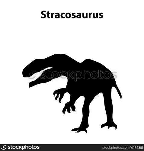 Stracosaurus dinosaur black silhouettes isolated on white background. Stracosaurus dinosaur silhouette