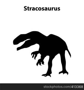 Stracosaurus dinosaur black silhouettes isolated on white background. Stracosaurus dinosaur silhouette