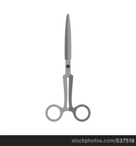 Straight clamp surgical metal instrument health vector icon. Service equipment clinical illustration medical