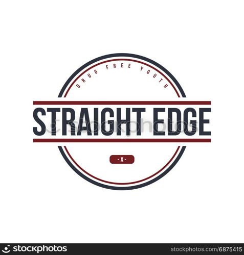 straight edge badge label. straight edge badge label - community campaign theme logo logotype template vector