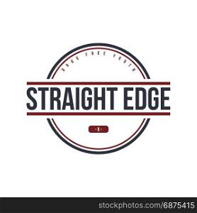 straight edge badge label. straight edge badge label - community campaign theme logo logotype template vector