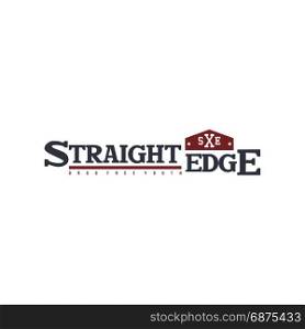 straight edge badge label. straight edge badge label - community campaign theme logo logotype template vector