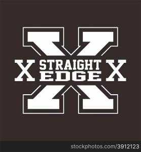 straight edge hardcore sign. straight edge hardcore sign theme vector art illustration