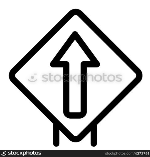 Straight forward up arrow signal as signpost