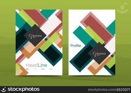 Straight lines geometric business report templates. Straight lines geometric business report templates. Vector abstract background set