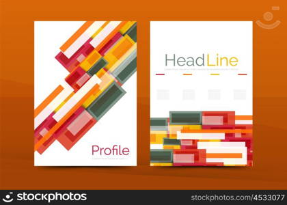 Straight lines geometric business report templates. Straight lines geometric business report templates. Vector abstract background set