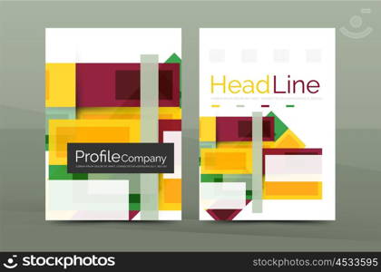 Straight lines geometric business report templates. Straight lines geometric business report templates. Vector abstract background set