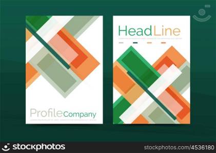 Straight lines geometric business report templates. Straight lines geometric business report templates. Vector abstract background set