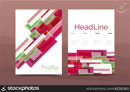 Straight lines geometric business report templates. Straight lines geometric business report templates. Vector abstract background set