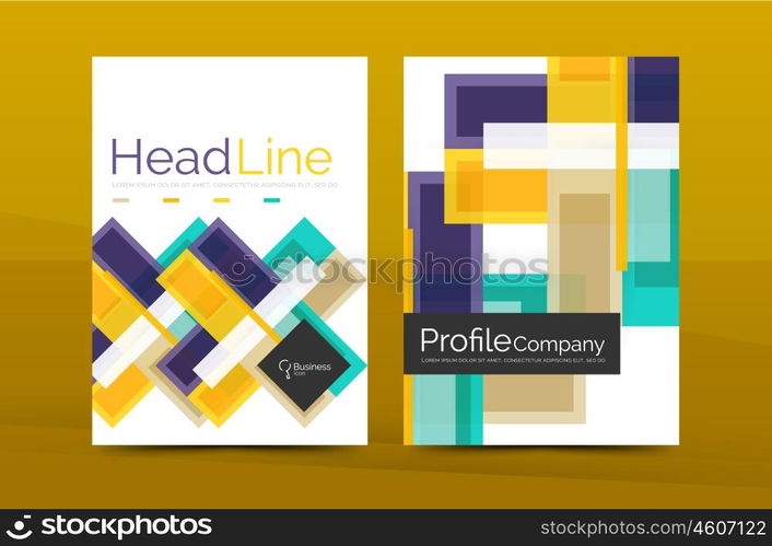 Straight lines geometric business report templates. Straight lines geometric business report templates. Vector abstract background set