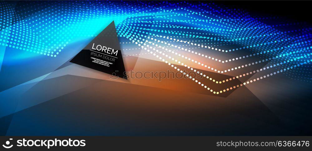 Straight neon lines. Straight neon lines in dark space, vector techno abstract template