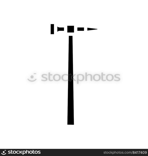 straight peen hammer tool glyph icon vector. straight peen hammer tool sign. isolated symbol illustration. straight peen hammer tool glyph icon vector illustration