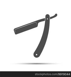 straight razor. Simple vector illustration for websites, apps and theme design. Flat style.