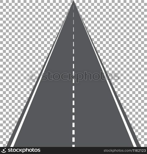 Straight road isolated, highway vector illustration