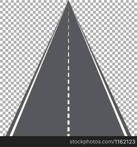 Straight road isolated, highway vector illustration