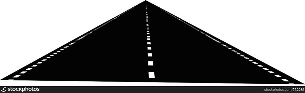 Straight road with white markings. Vector illustration
