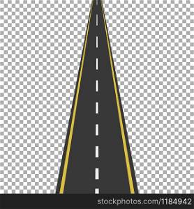 Straight road with white markings, vector illustration. Straight road with white markings, vector