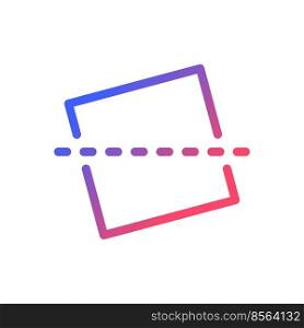 Straighten pixel perfect gradient linear ui icon. Horizontal line. Picture, video repair. Photo editor. Line color user interface symbol. Modern style pictogram. Vector isolated outline illustration. Straighten pixel perfect gradient linear ui icon