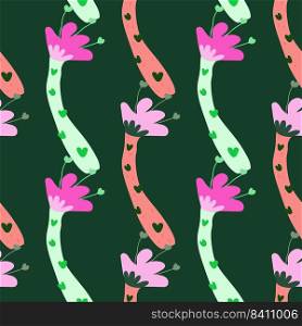 Strange shapes flower seamless pattern. Tropical plants endless wallpaper. Contemporary botanical floral ornament. Simple design for fabric, textile print, wrapping paper, cover. Vector illustration. Strange shapes flower seamless pattern. Tropical plants endless wallpaper. Contemporary botanical floral ornament.