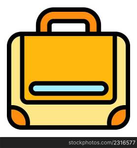Strap laptop bag icon. Outline strap laptop bag vector icon color flat isolated. Strap laptop bag icon color outline vector