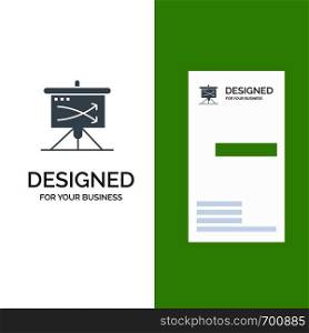 Strategic, Business, Plan, Planning, Graph Grey Logo Design and Business Card Template