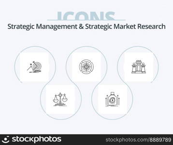 Strategic Management And Strategic Market Research Line Icon Pack 5 Icon Design. . loss. story. law. focus