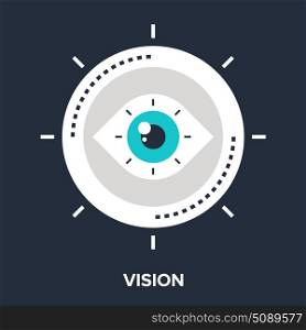 strategic vision. Abstract vector illustration of strategic vision flat design concept.