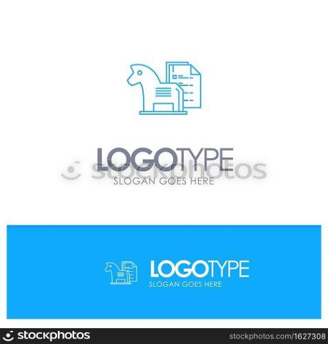 Strategy, Advantage, Business, Chess, Finance, Tactic Blue outLine Logo with place for tagline